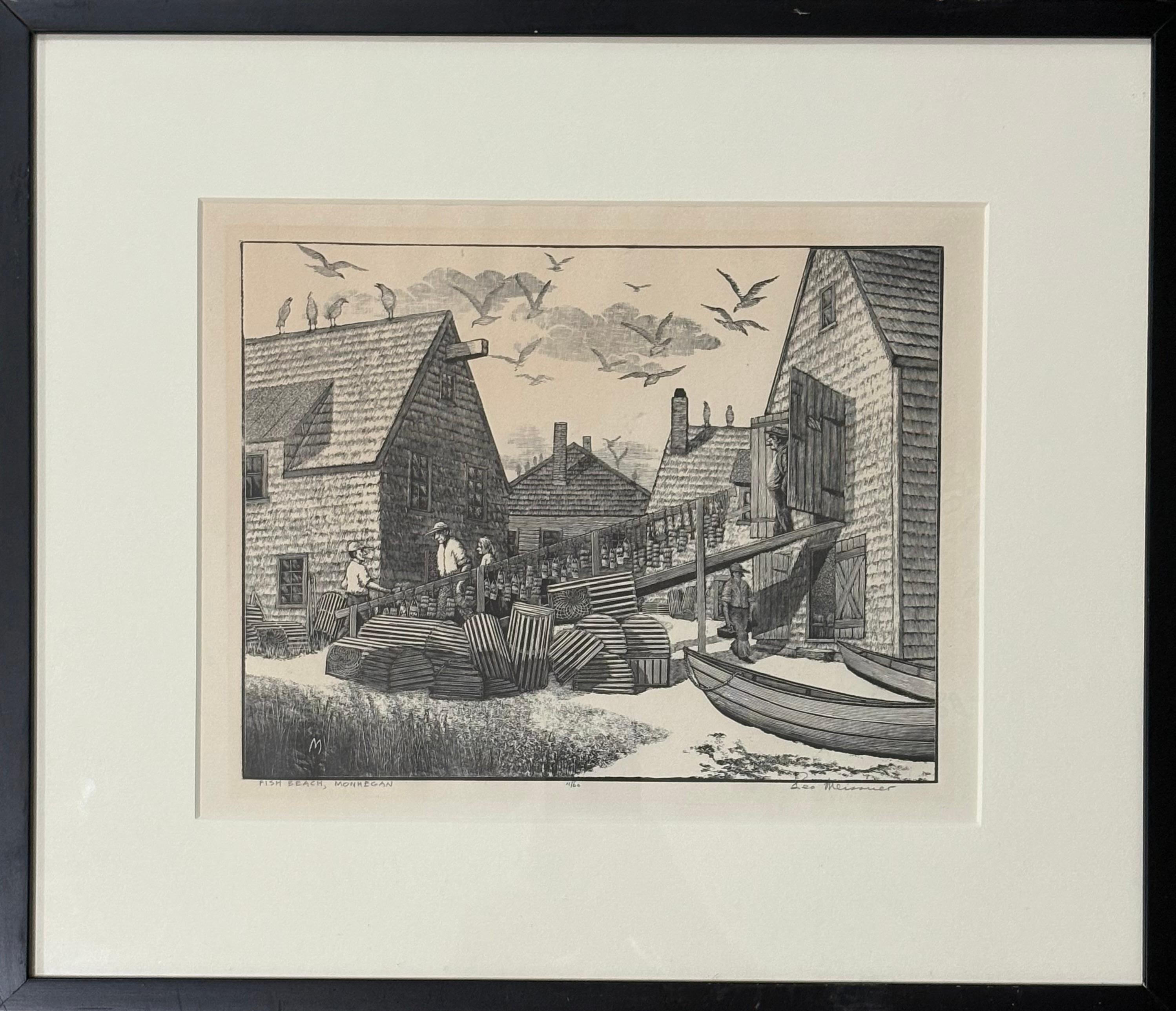 “Fish Beach Monhegan” - Print by Leo Meissner