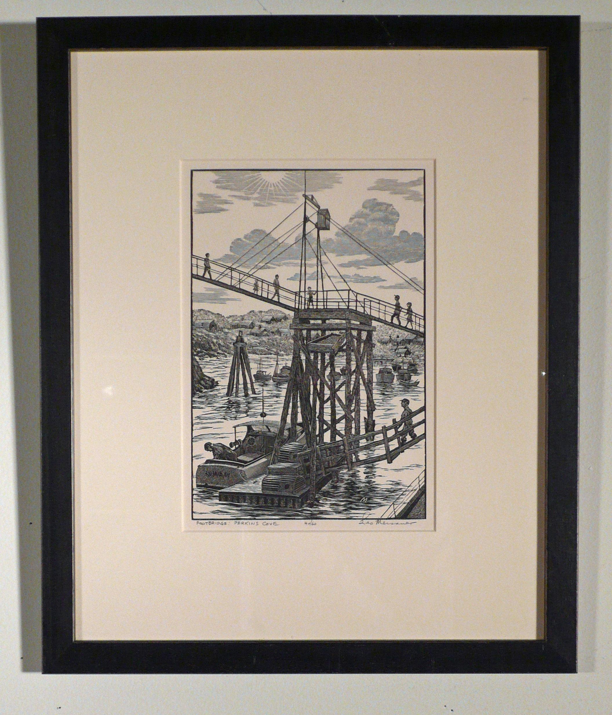 FOOTBRIDGE, PERKINS COVE - Print by Leo Meissner