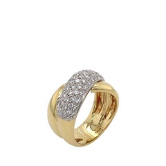 Leo Pizzo 18ct Gold Diamond Pavee Set 5-Row Crossover Ring, 2.0ct of Diamonds