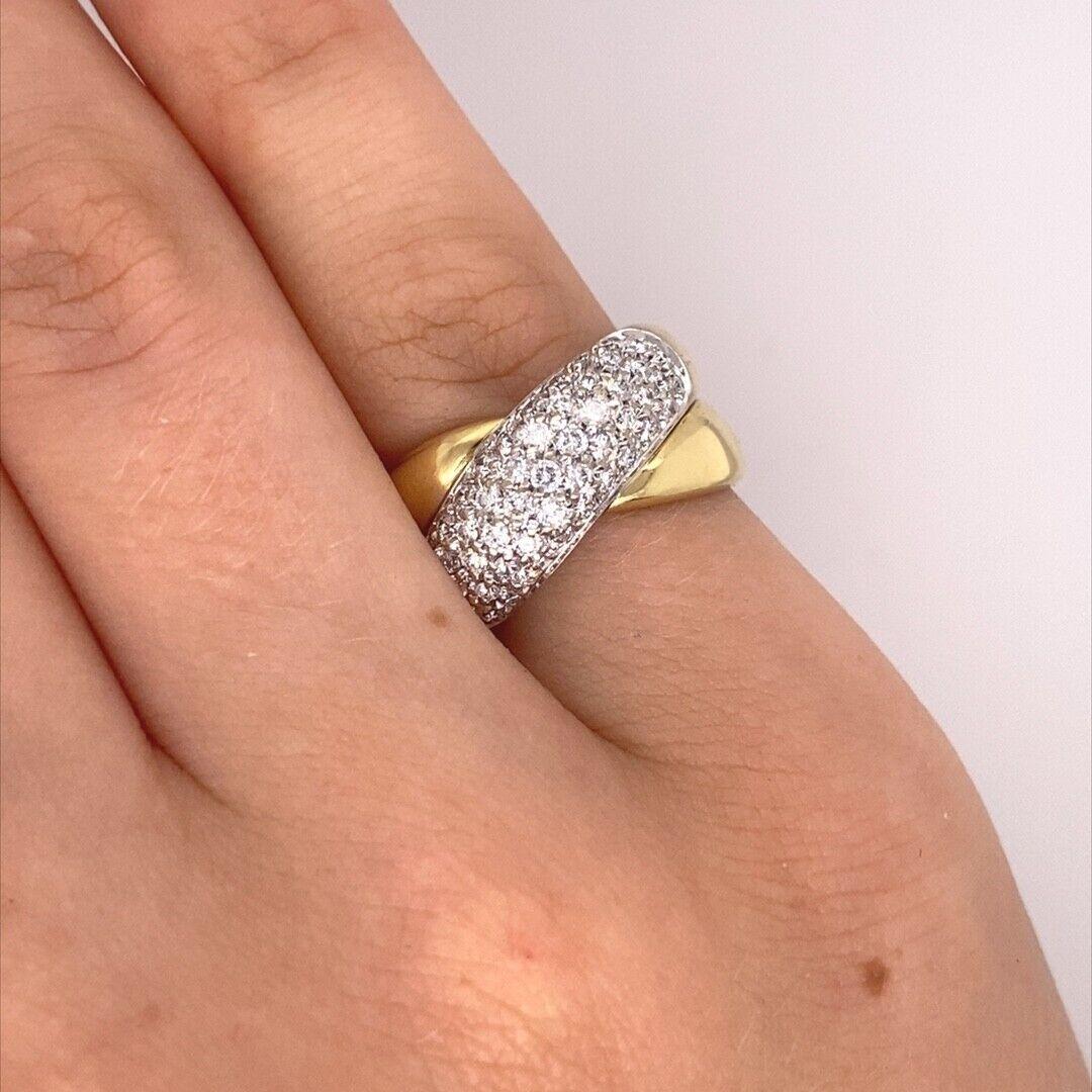 Leo Pizzo 18ct Gold Diamond Pavee Set 5-Row Crossover Ring, 2.0ct of Diamonds In Excellent Condition For Sale In London, GB