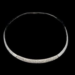 Leo Pizzo 18k Gold 1,50ctw Pave Diamant 16" Halskette mit poliertem Sectional-Kragen