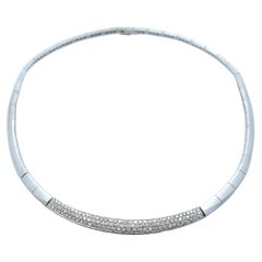 Leo Pizzo 18k Gold 1.50ctw Pave Diamond 16" Polished Sectional Collar Necklace