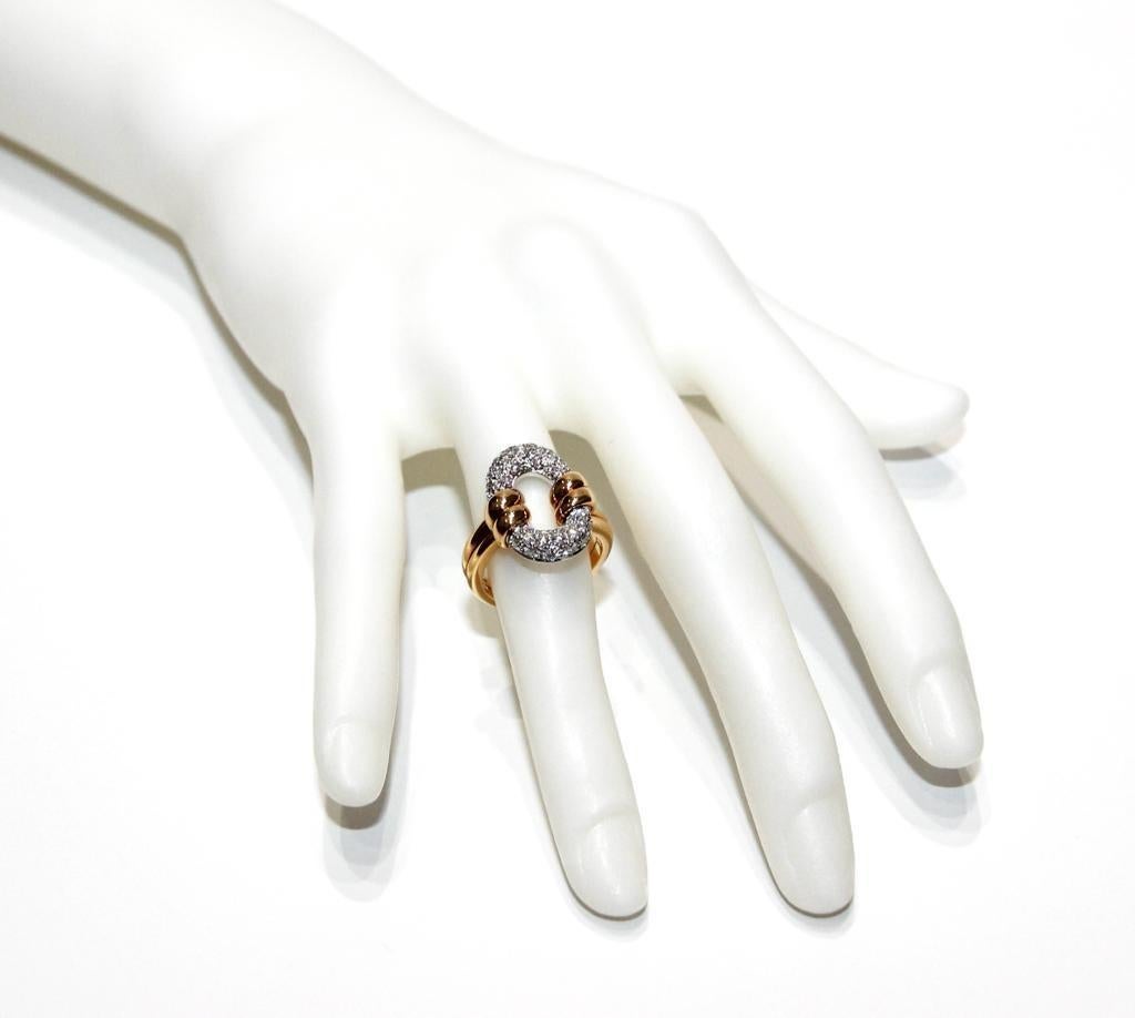 Leo Pizzo Bague en or rose et blanc 18 carats avec diamants Pour femmes en vente
