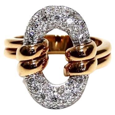 Leo Pizzo 18K Rose and White Gold Diamond Ring