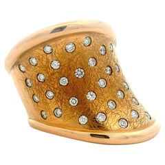 Leo Pizzo Bague Constellation en or rose 18K à larges diamants, italien, c.C. 1995