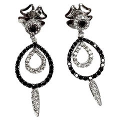 Leo Pizzo 18k White Gold Black & White Diamond Earrings