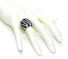 Leo Pizzo 18K White Gold, Diamond and Enamel Ring