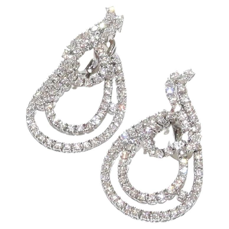 Leo Pizzo 18K Weißgold Diamant-Ohrringe 
Diamanten 7,8ctw
Hergestellt in Italien
Einzelhandel $41.560,00
