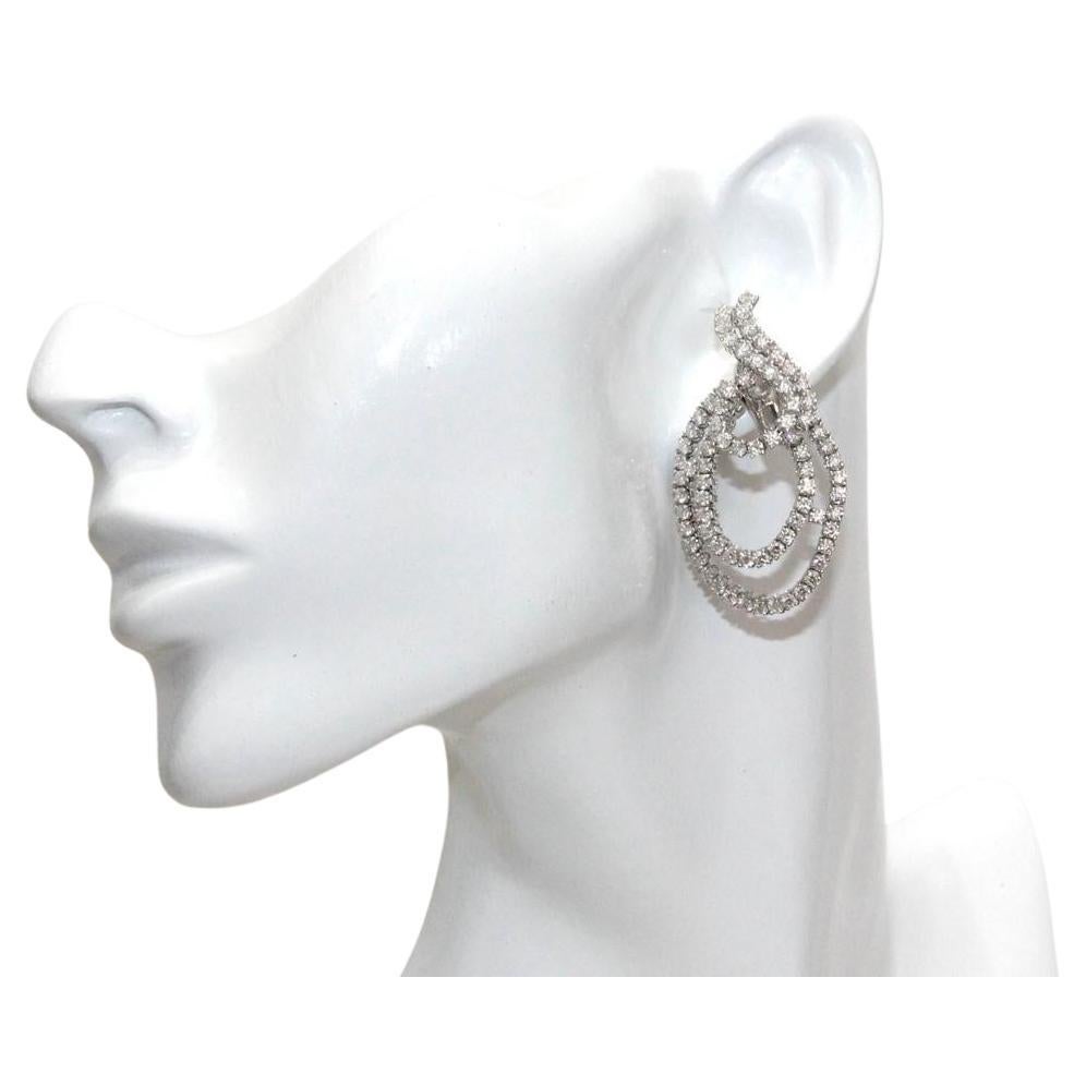 Leo Pizzo 18K White Gold Diamond Earrings For Sale