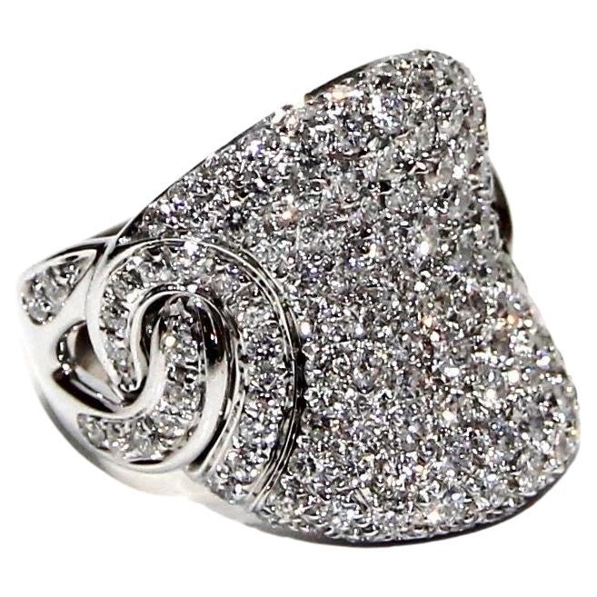 Leo Pizzo 18k White Gold Diamond Pave Ring For Sale