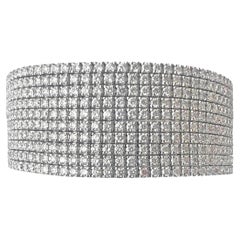 Leo Pizzo 18k White Gold Ten Row Diamond Bracelet