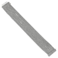 Leo Pizzo, bracciale in oro bianco 18k con dieci file di diamanti