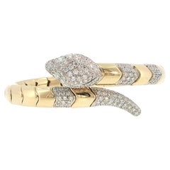 Leo Pizzo 18K Yellow Gold Diamond Snake Bracelet