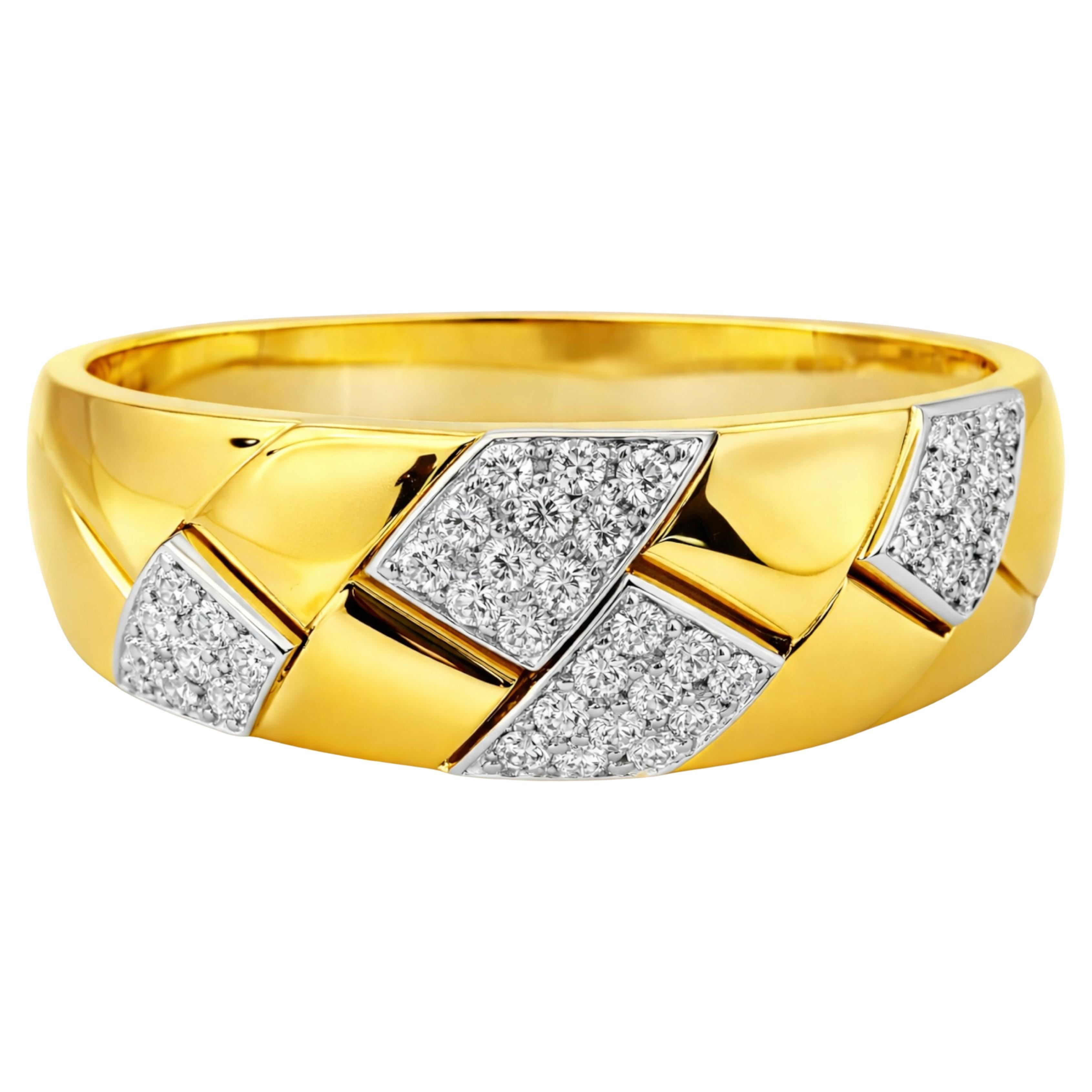 Leo Pizzo 2.20 Carat Diamond 18K Yellow Gold Bangle Bracelet in vendita