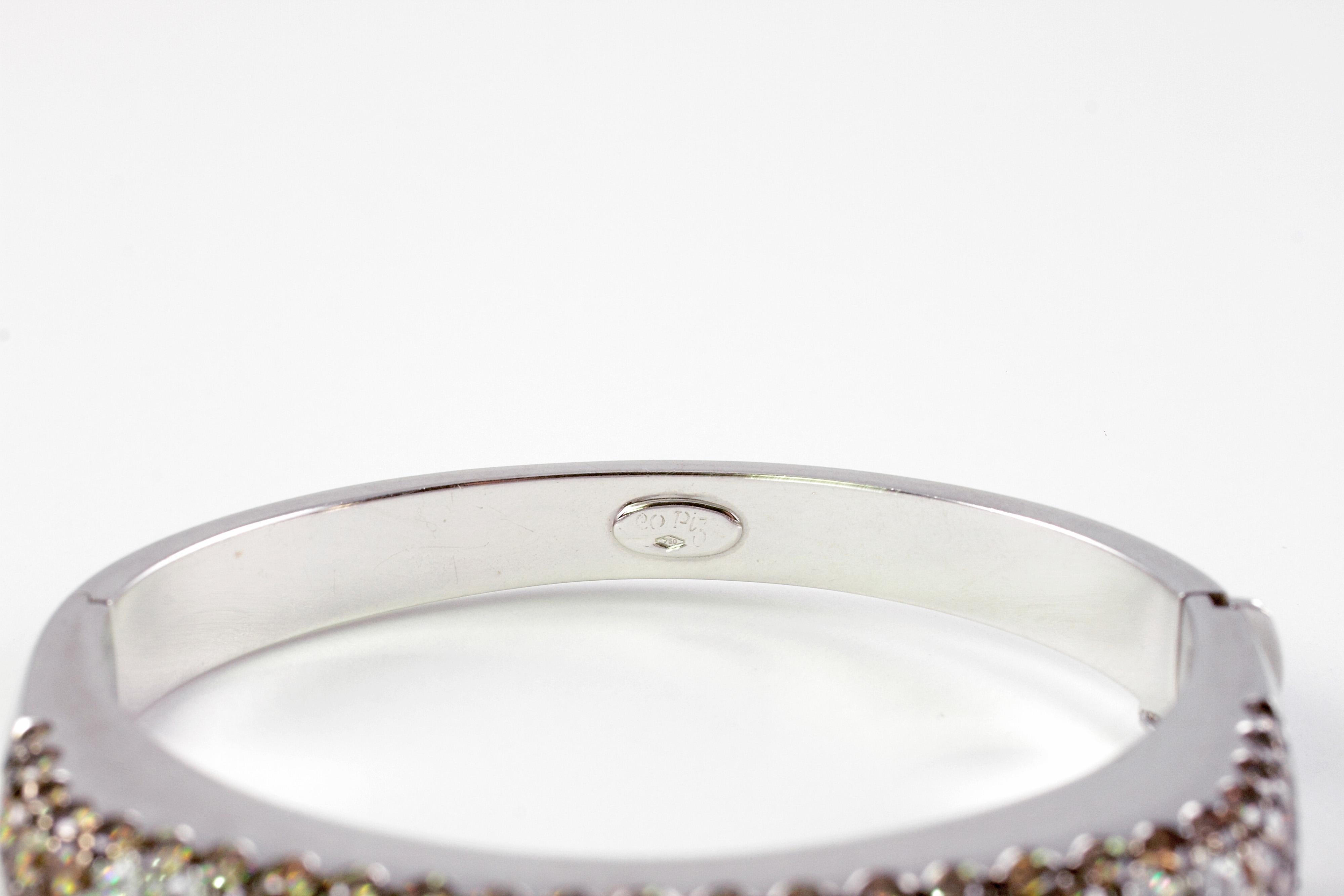 Leo Pizzo Brown White 9.90 Carat Diamond Bracelet In Good Condition For Sale In Dallas, TX