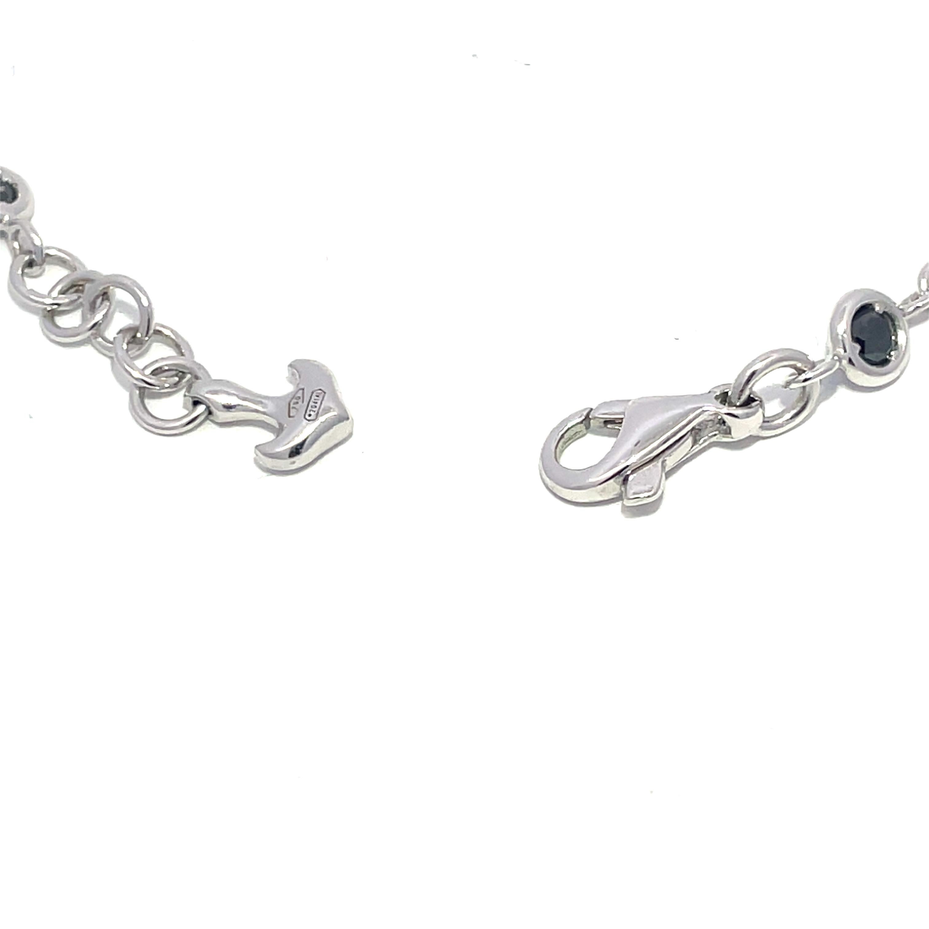Modern Leo Pizzo Designer 18k White Gold Black Diamond Bracelet For Sale