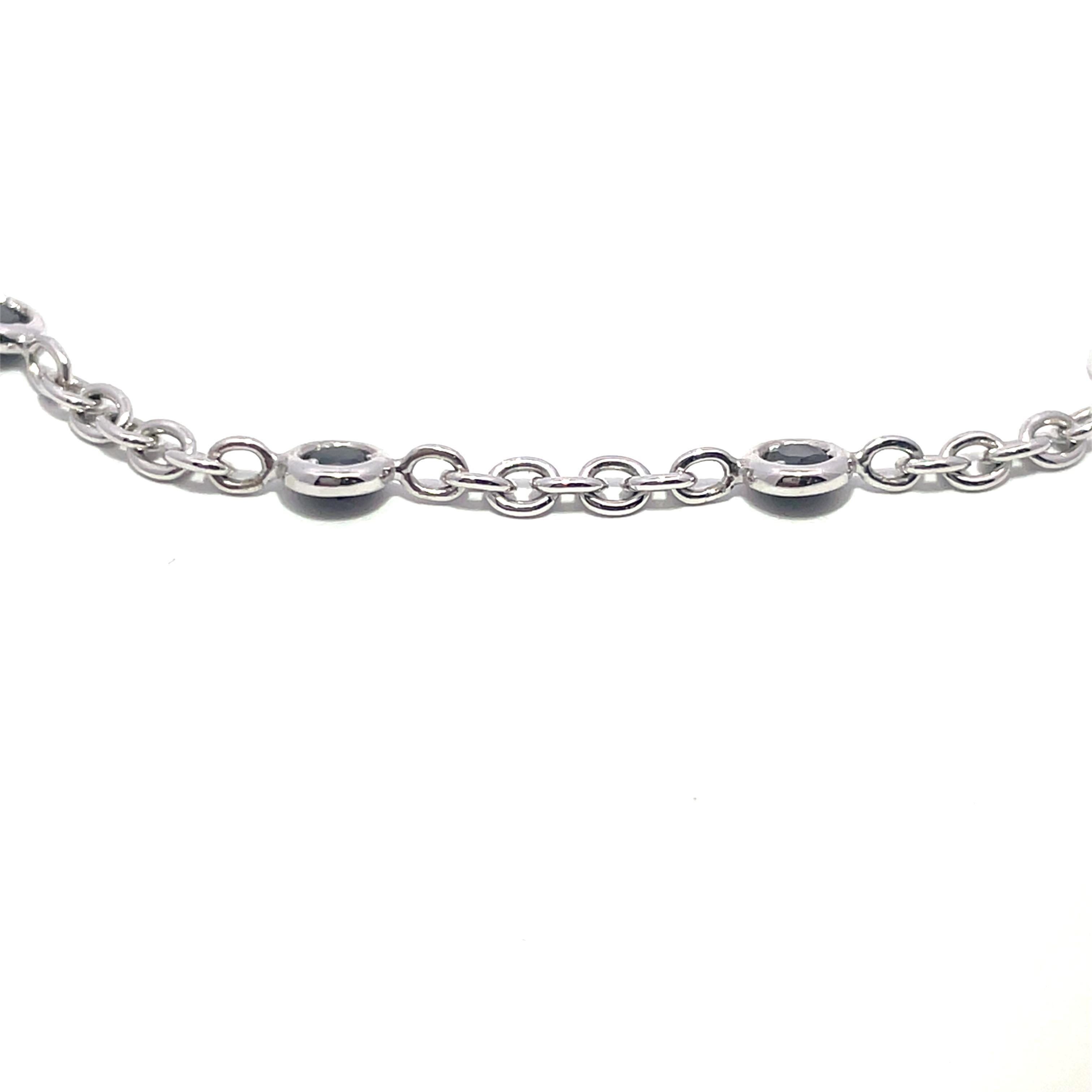 Leo Pizzo Designer 18k White Gold Black Diamond Bracelet In Excellent Condition For Sale In New York, NY
