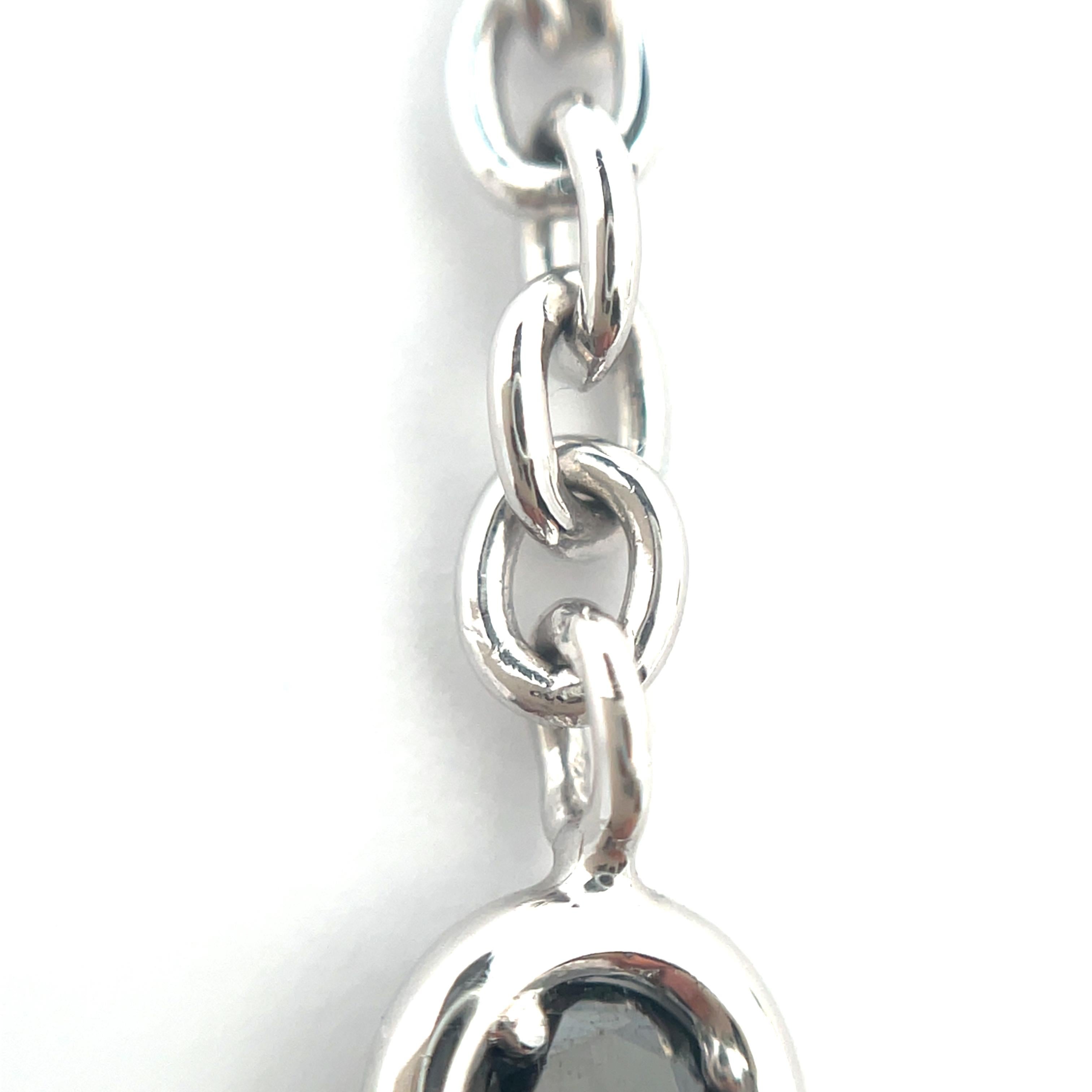 Women's or Men's Leo Pizzo Designer 18k White Gold Black Diamond Bracelet For Sale