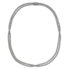 Leo Pizzo Diamond Double Line Twist Necklace