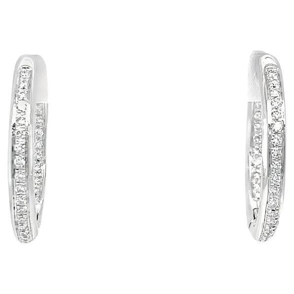 Leo Pizzo Diamond Hoop Earrings in White Gold
