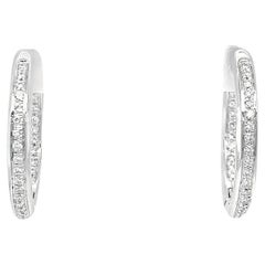 Leo Pizzo Diamond Hoop Earrings in White Gold