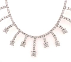 Leo Pizzo Diamond Necklace 8 Carat in 18 Karat White Gold
