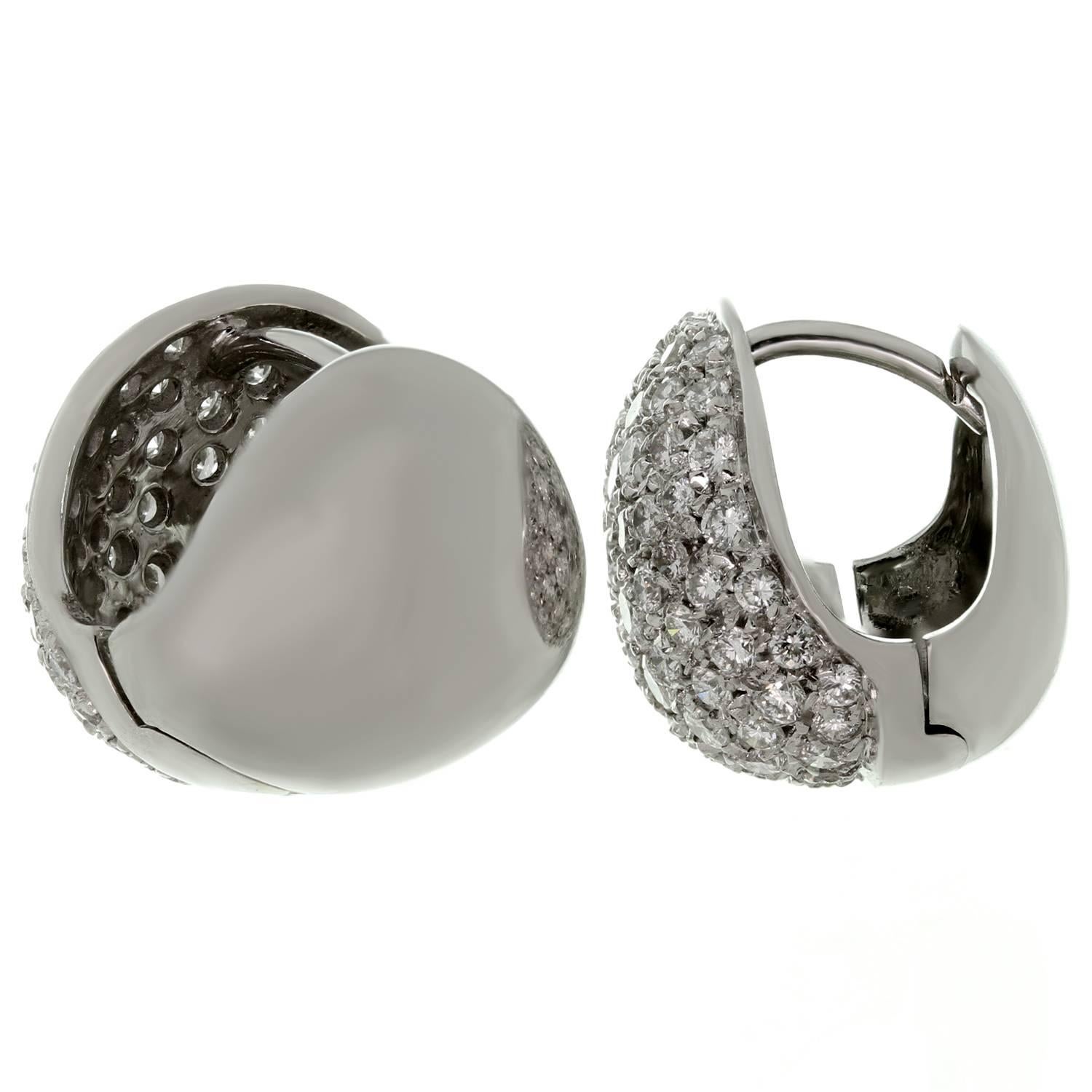 Women's Leo Pizzo Diamond White Gold Huggie Earrings