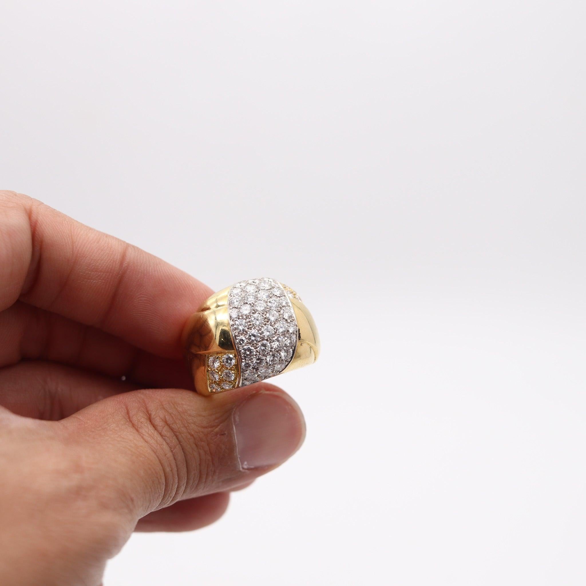 LEO PIZZO Anillo de cóctel Milano de oro amarillo de 18 quilates con diamantes de 3,36 quilates en Excelente estado para la venta en Miami, FL