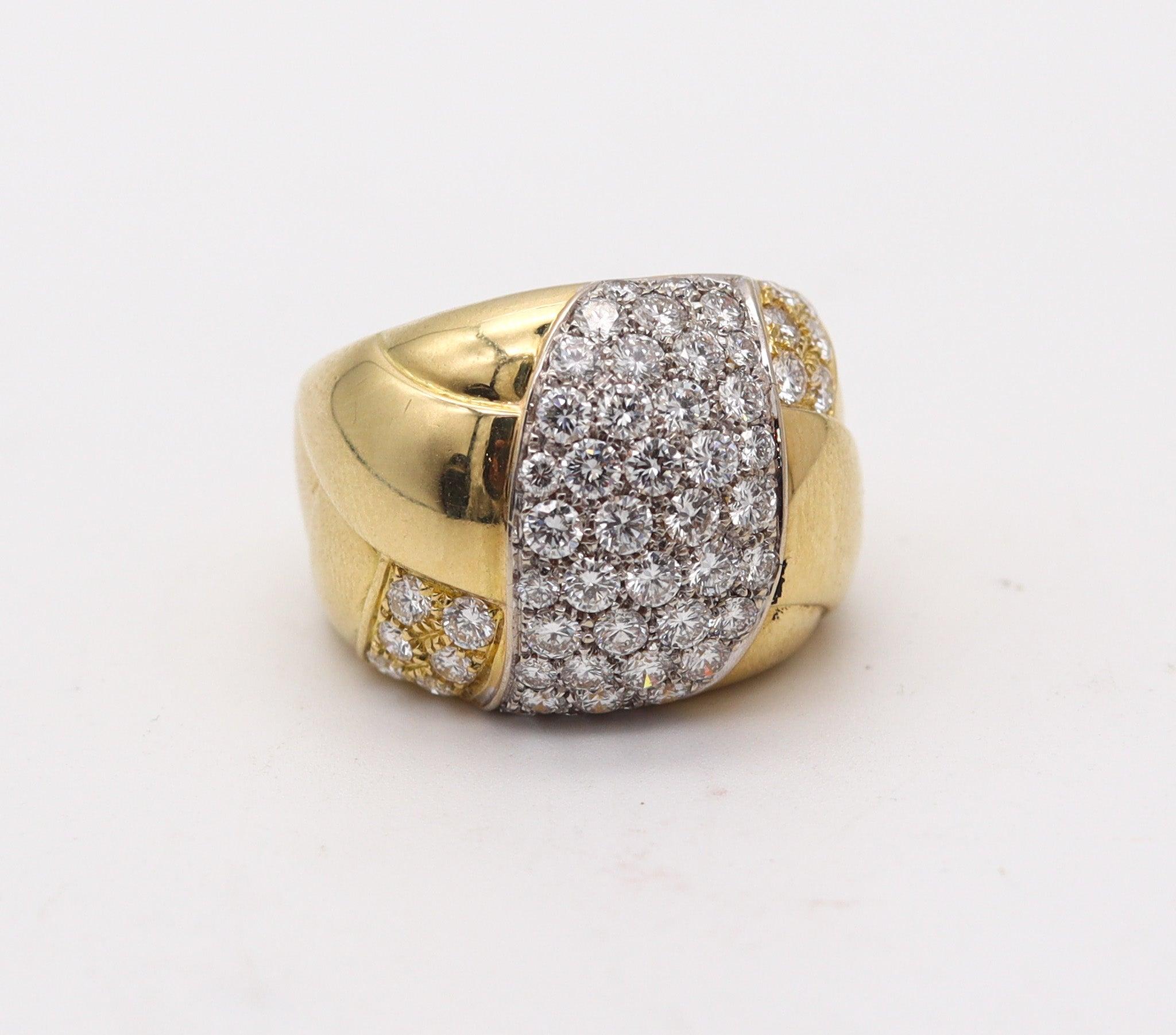 De las mujeres LEO PIZZO Anillo de cóctel Milano de oro amarillo de 18 quilates con diamantes de 3,36 quilates en venta