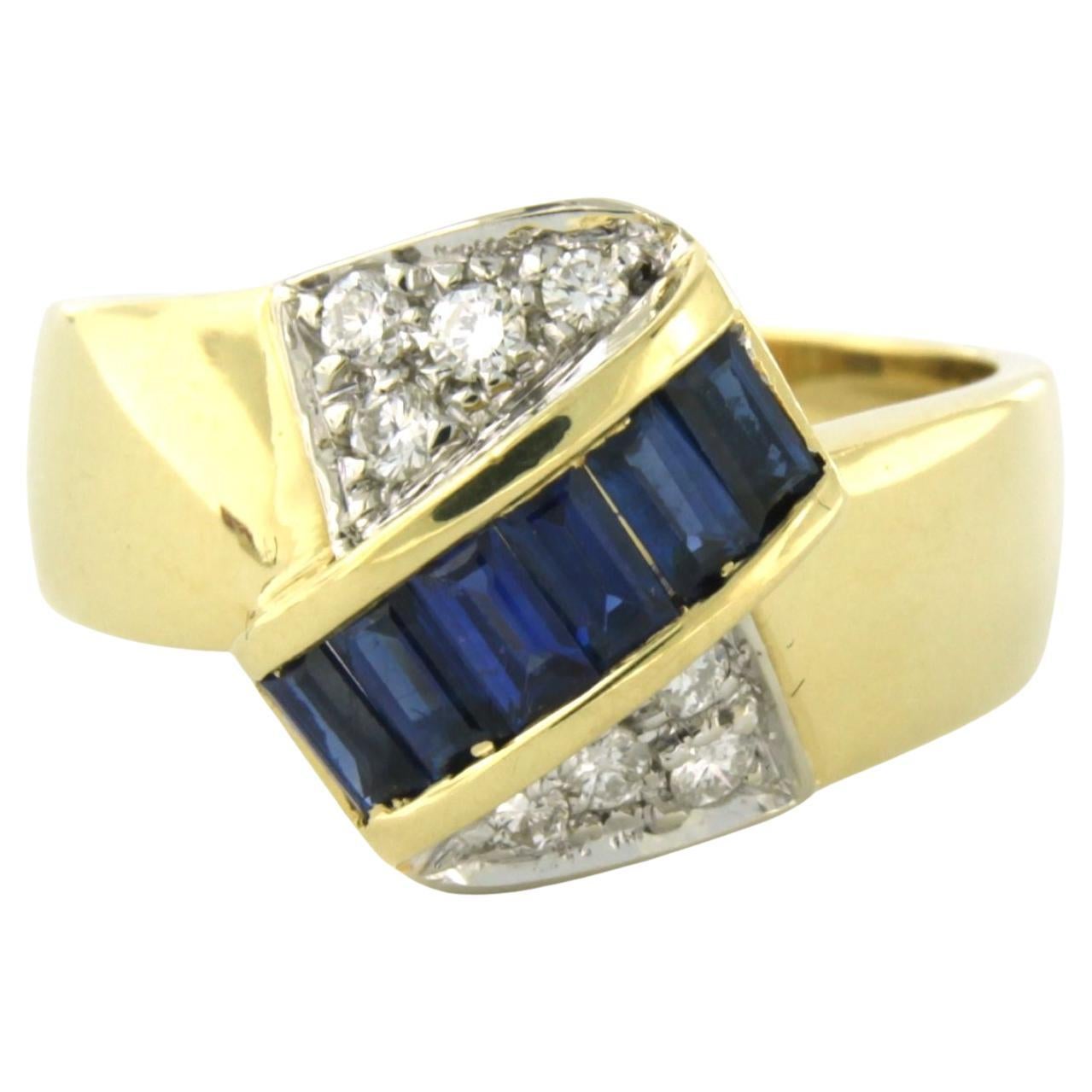 LEO PIZZO Ring mit Saphir und Diamanten im Brillantschliff bis zu 0,35 ct aus 18 Karat Gold im Angebot