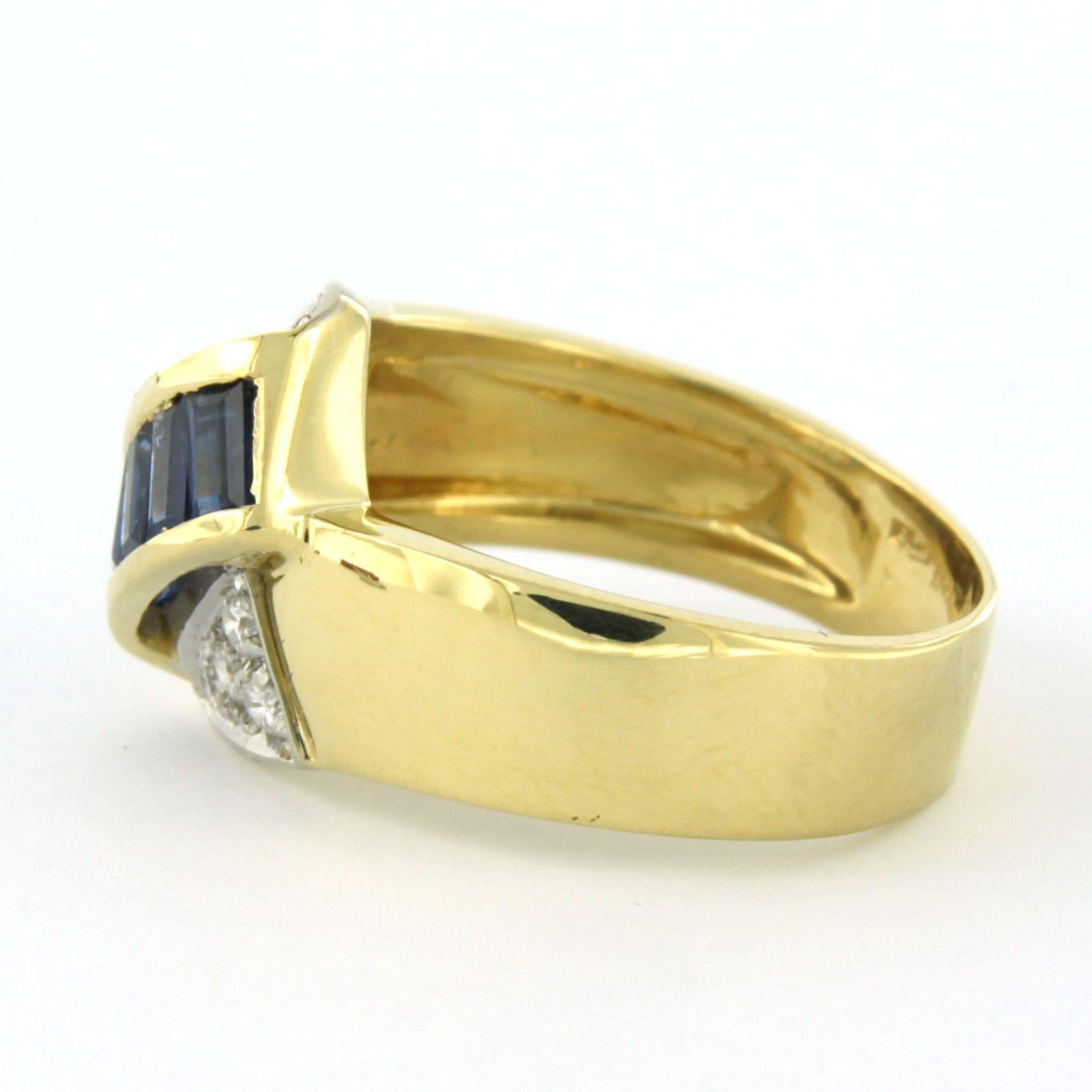 LEO PIZZO Ring with sapphire and diamonds 18k bicolor gold In Good Condition For Sale In The Hague, ZH