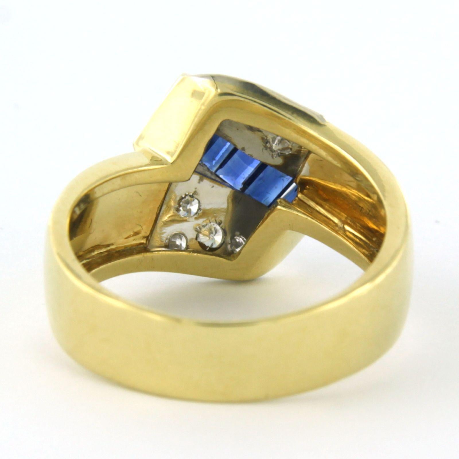 Women's LEO PIZZO Ring with sapphire and diamonds 18k bicolor gold For Sale