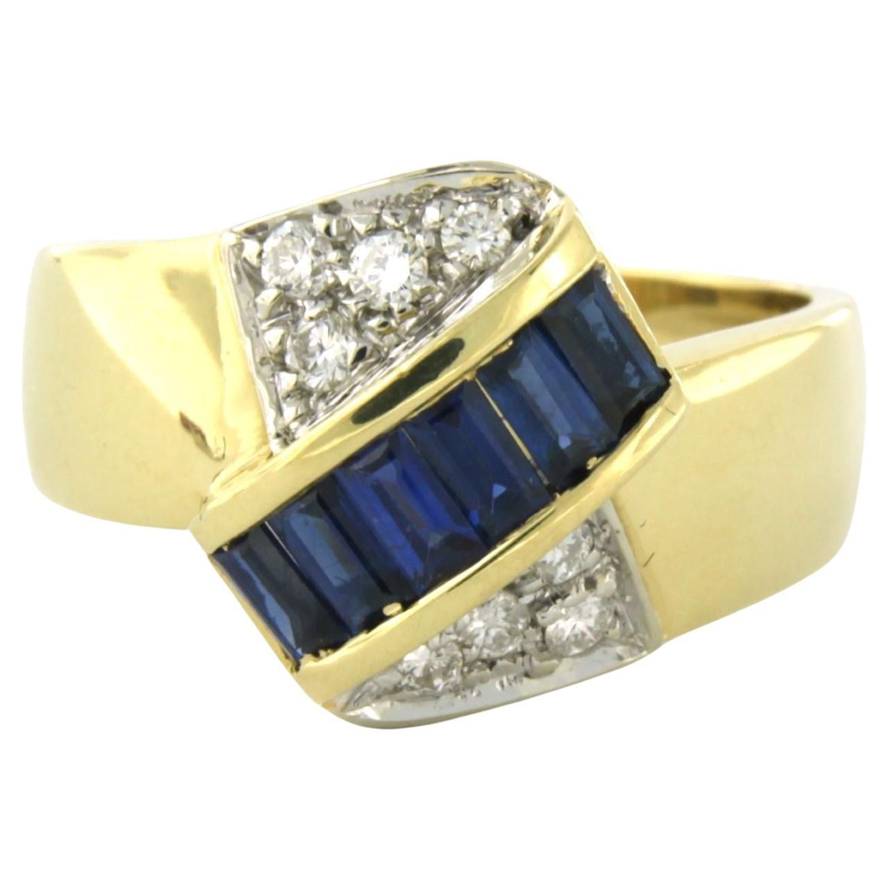 LEO PIZZO Bague en or bicolore 18 carats avec saphir et diamants en vente