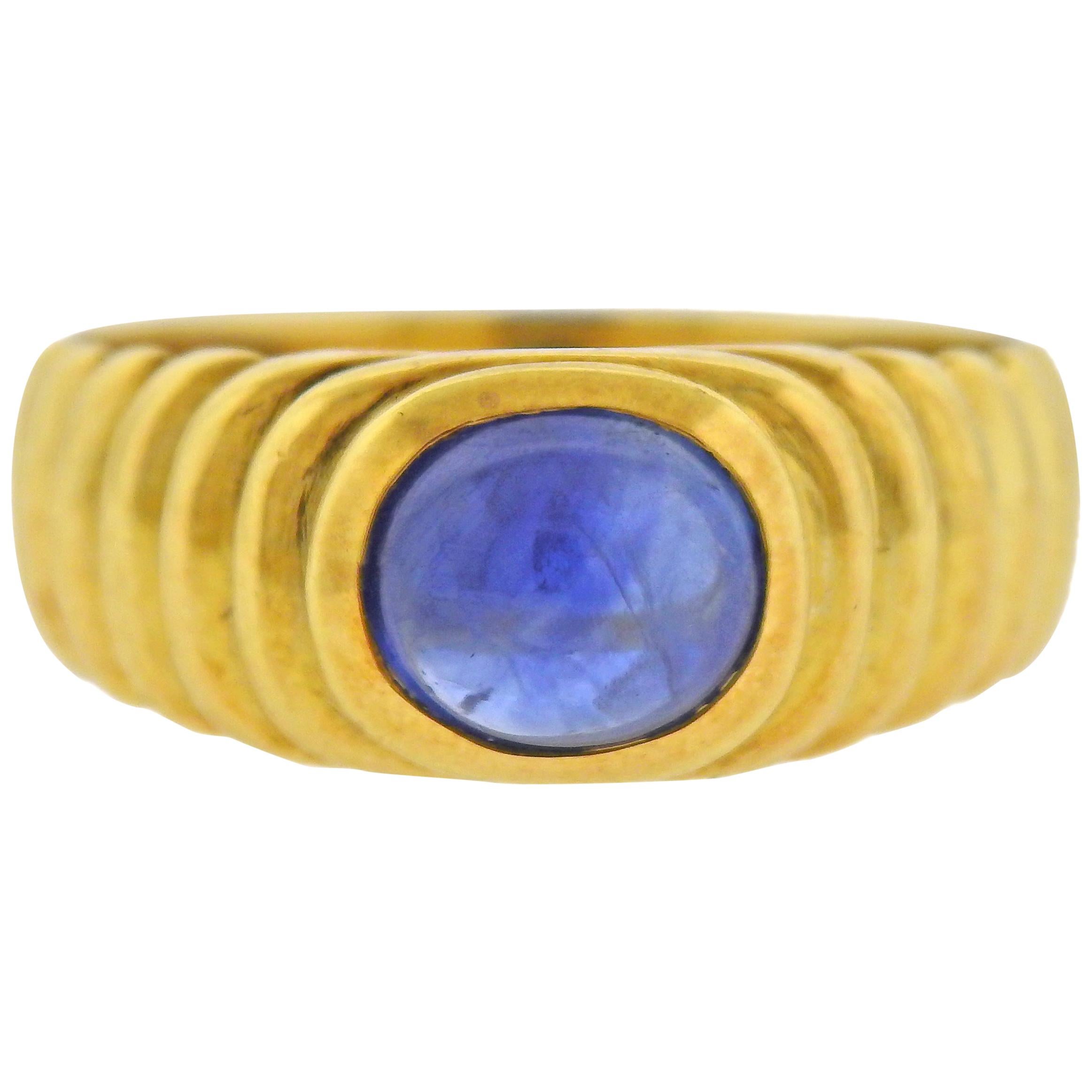 Leo Pizzo Sapphire Cabochon Gold Ring