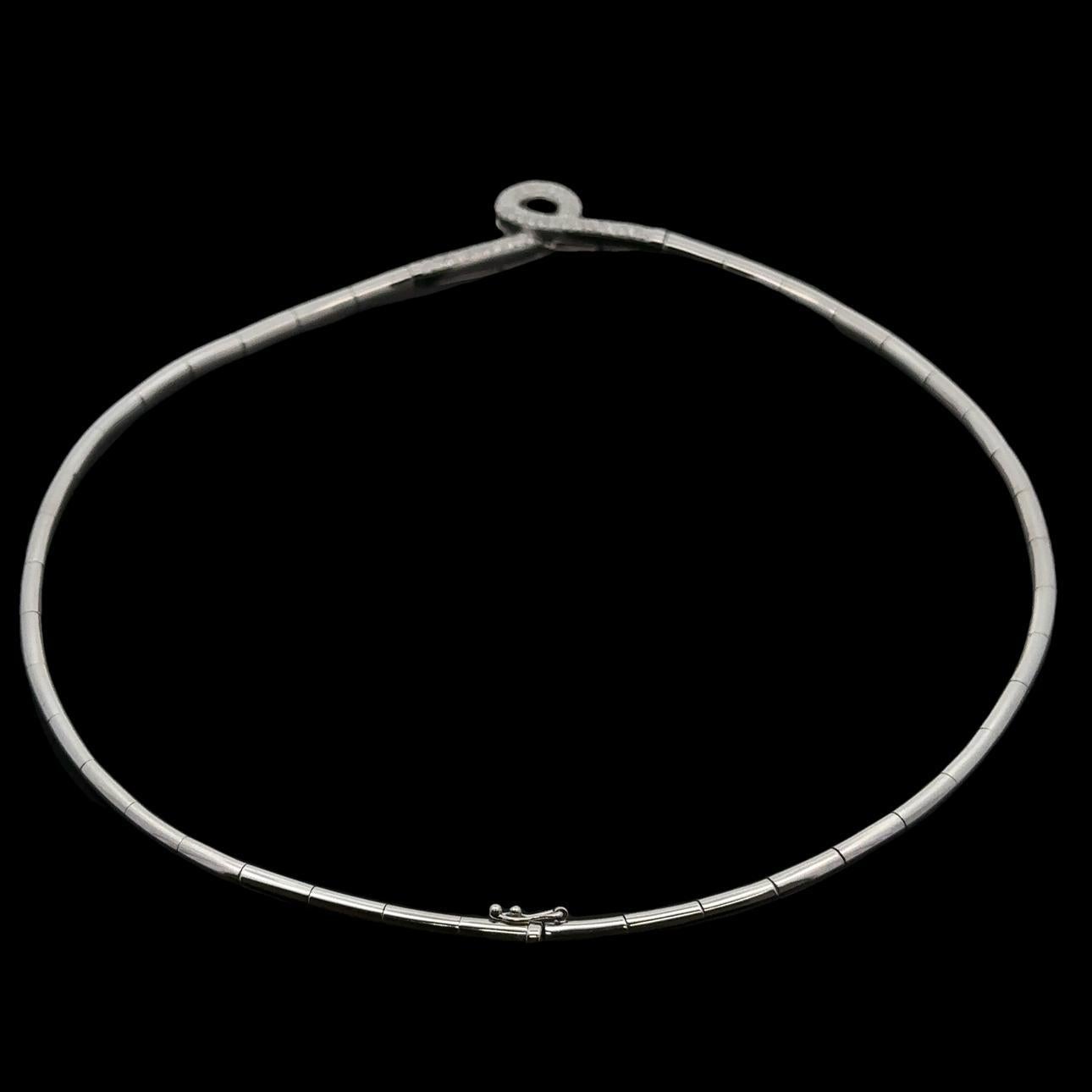 Leo Pizzo White Gold 1.25ctw Diamond Twist Center Sectional Choker Necklace For Sale 3
