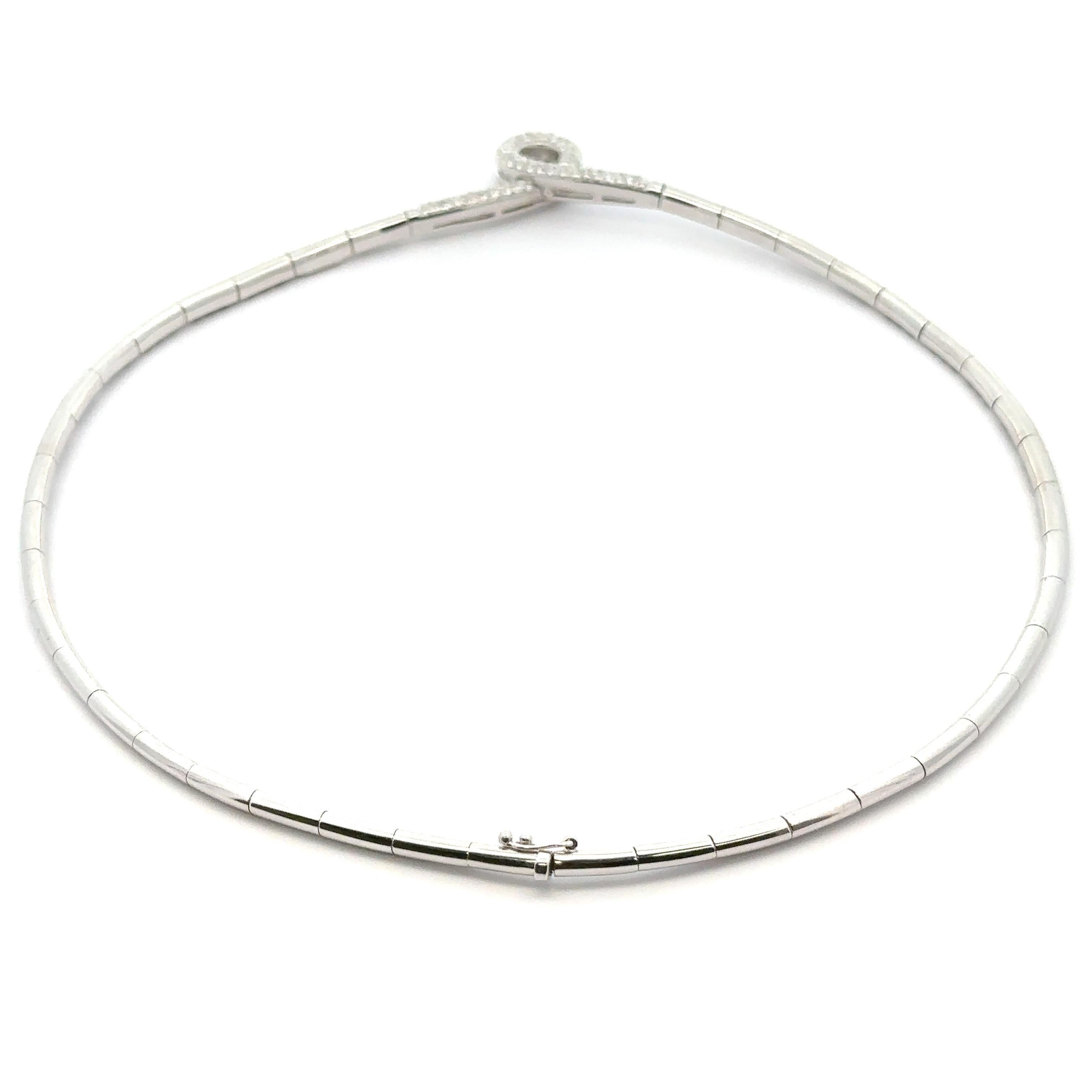 Leo Pizzo White Gold 1.25ctw Diamond Twist Center Sectional Choker Necklace For Sale 4