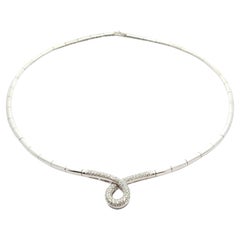 Collar Gargantilla Seccional Leo Pizzo Oro Blanco 1,25ctw Diamante Centro Giratorio