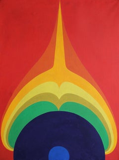 Composizione. 1973, tela, tempera sintetica, encausto a freddo, 87x64 cm