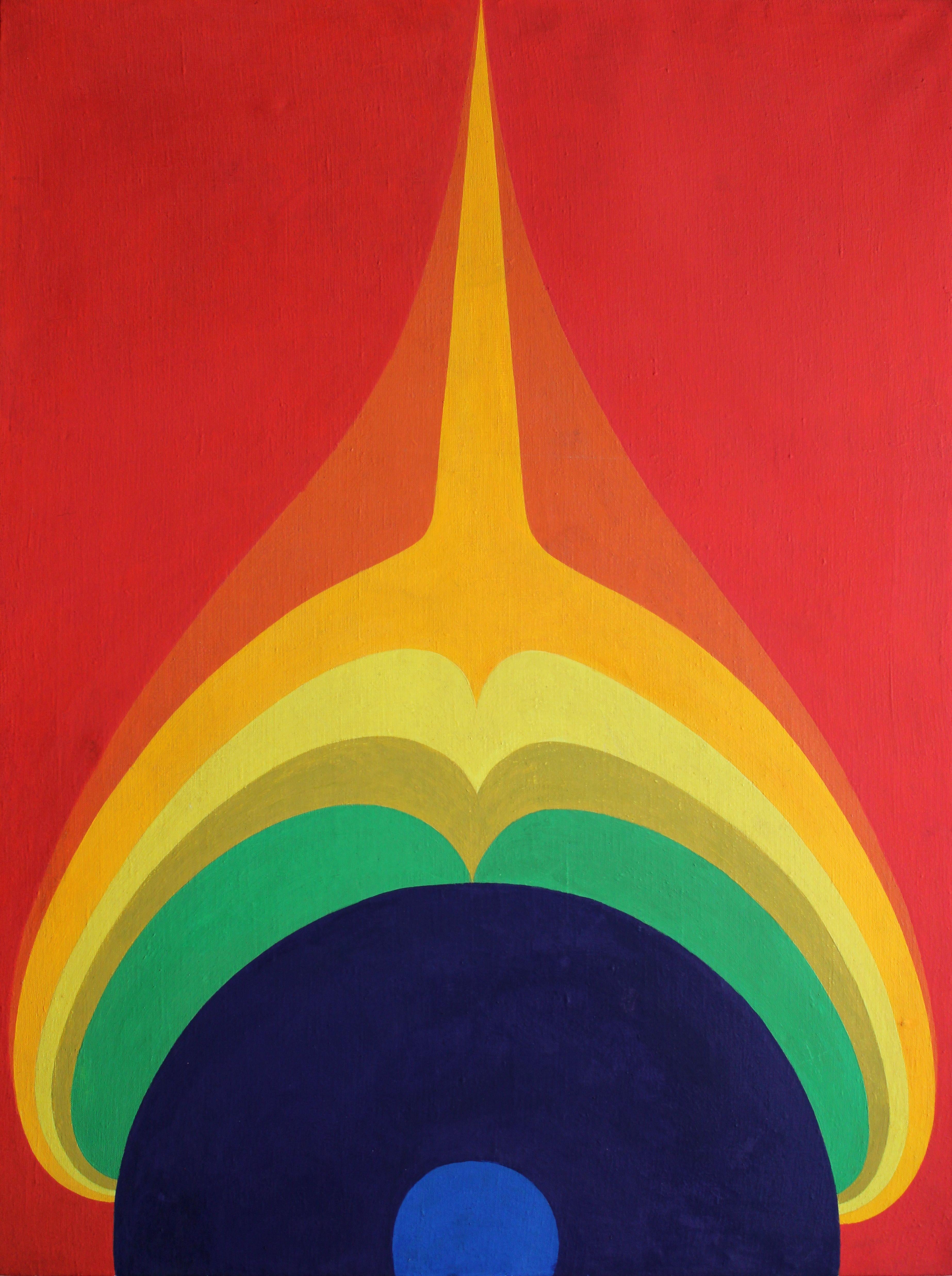 Composition. 1973, toile, température synthétique, encaustique à froid, 87 x64 cm