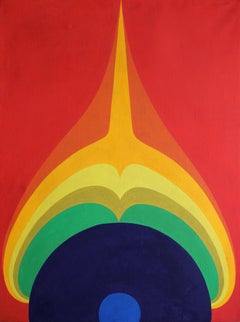 Composition. 1973, toile, température synthétique, encaustique à froid, 87 x64 cm
