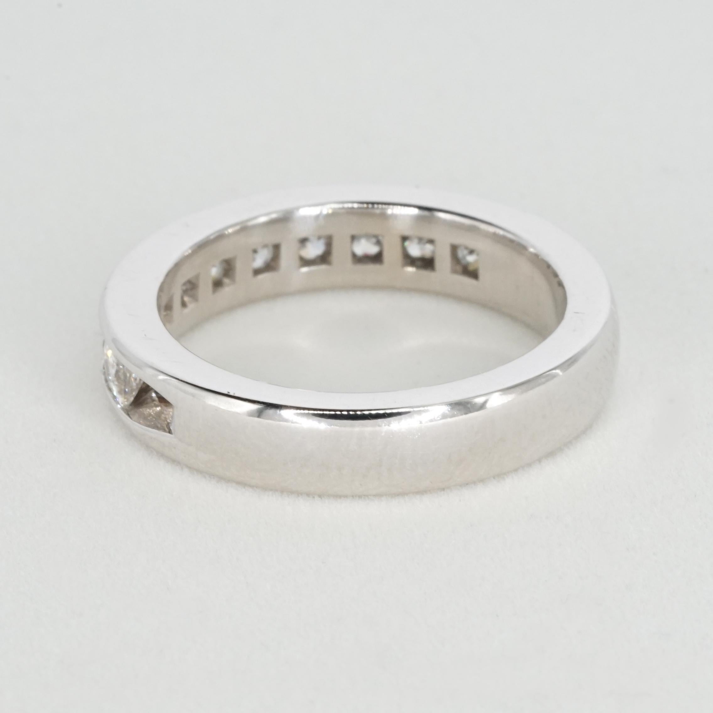Contemporary Leo Princess Brilliant-Cut Diamond Eternity Band in 14K White Gold For Sale
