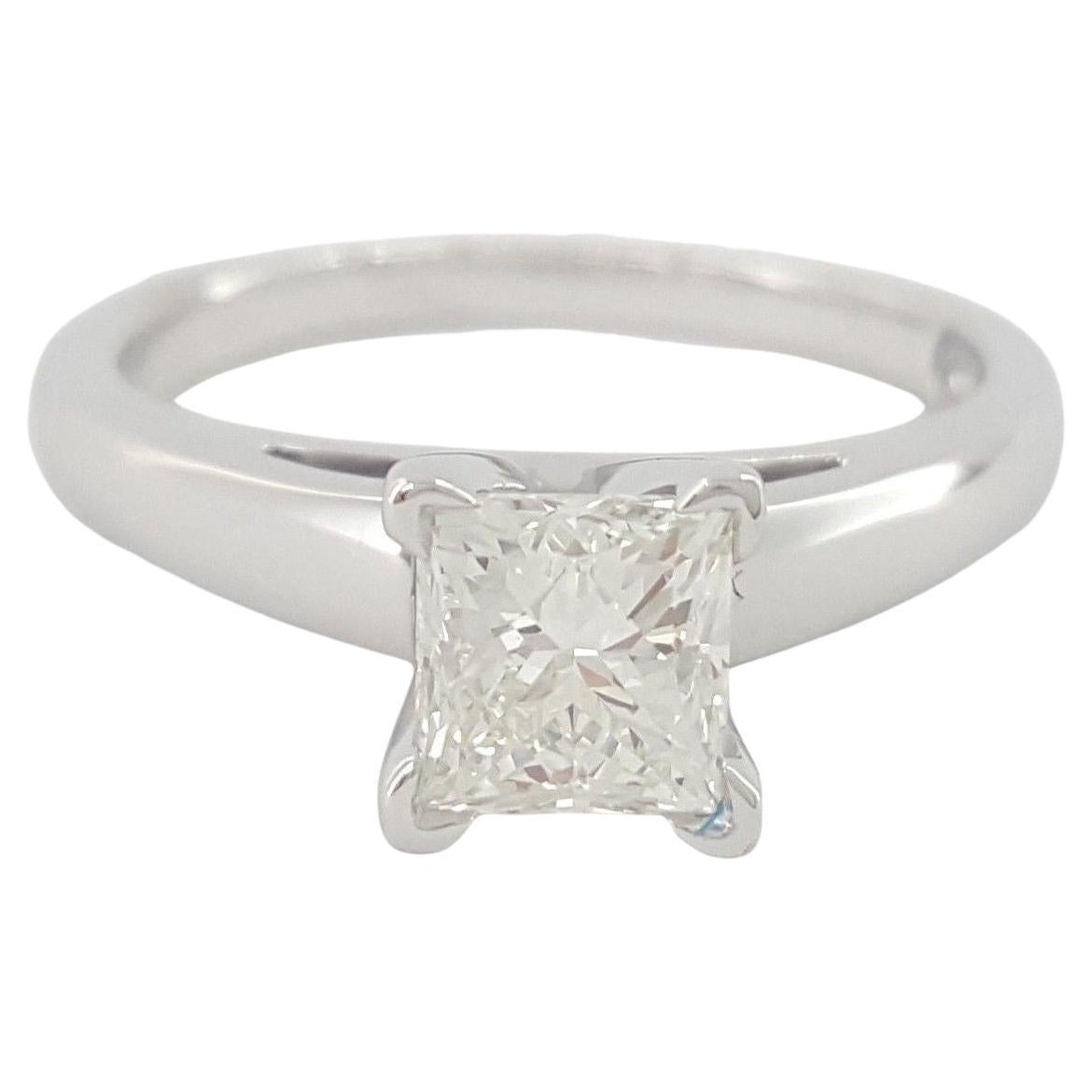Leo Princess Brilliant Cut Diamond Solitaire Engagement Ring  For Sale
