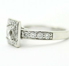 "Leo" Princess Cut Diamond Set in 10k White Gold Halo Setting