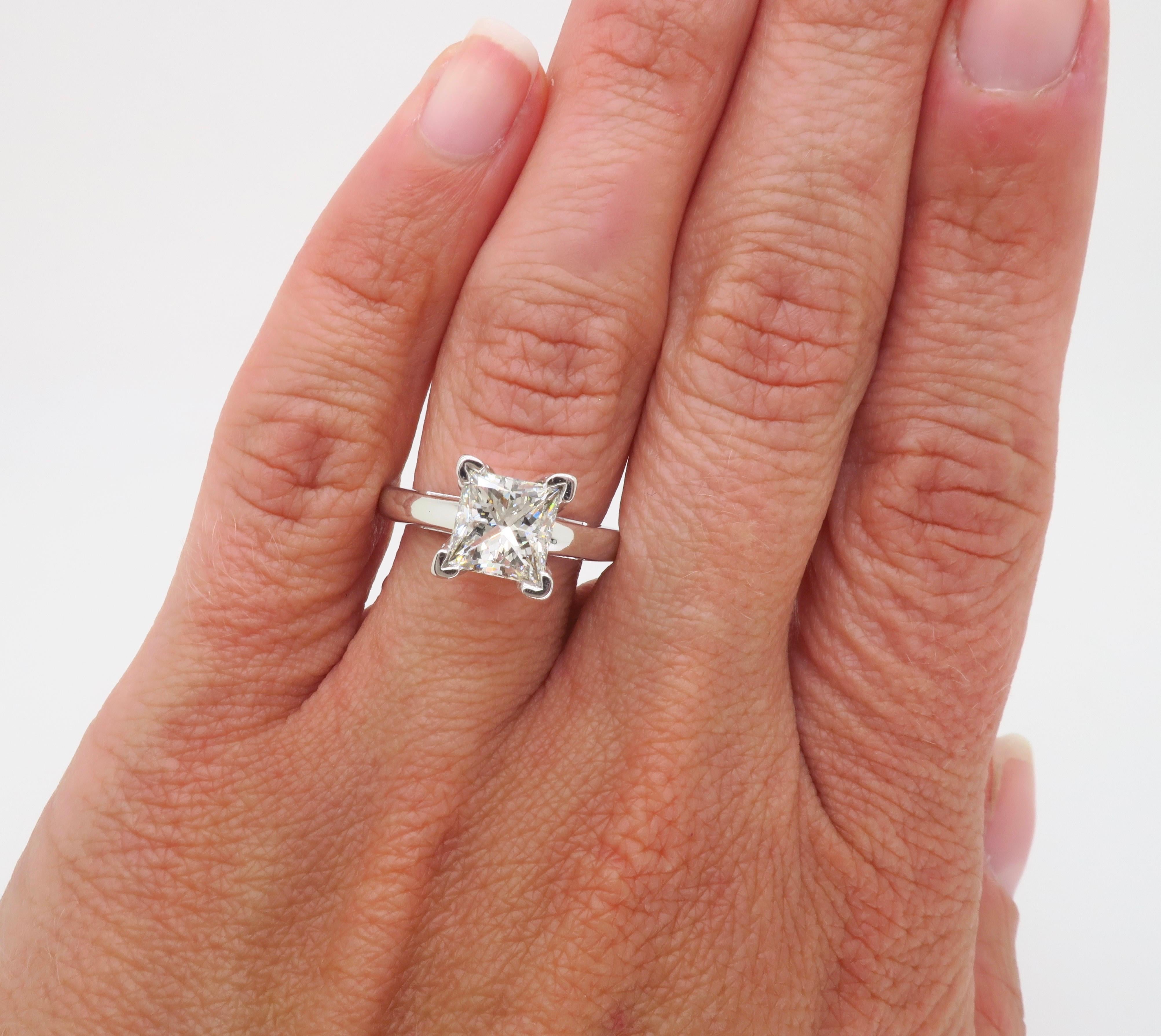 Leo Princess Cut Solitaire Diamond Engagement Ring 3