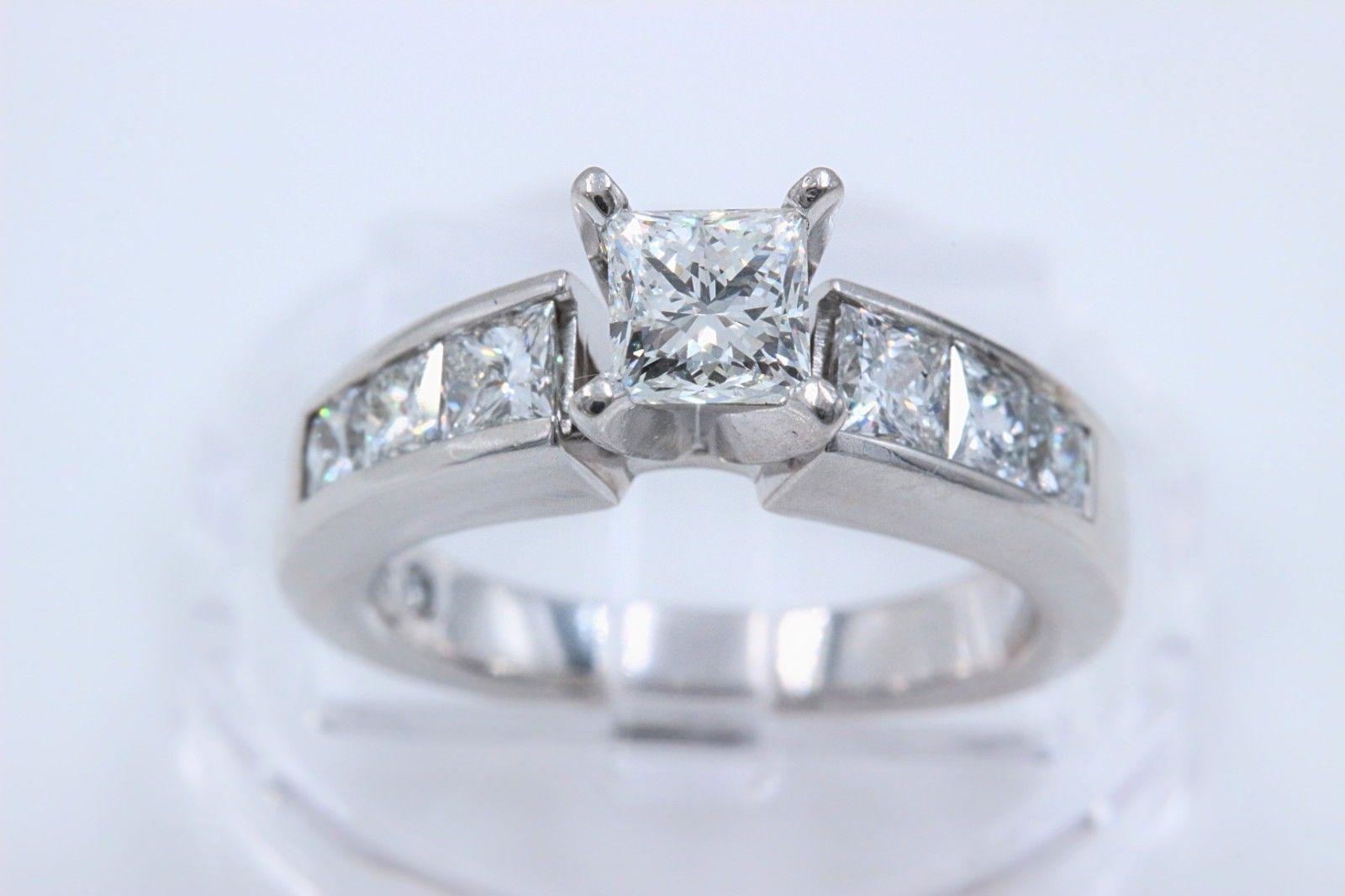 Women's Leo Princess Diamond Engagement Ring 1.52 Carat 14 Karat White Gold