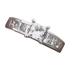 Leo Princess Diamond Engagement Ring 1.55 Carat 14 Karat White Gold