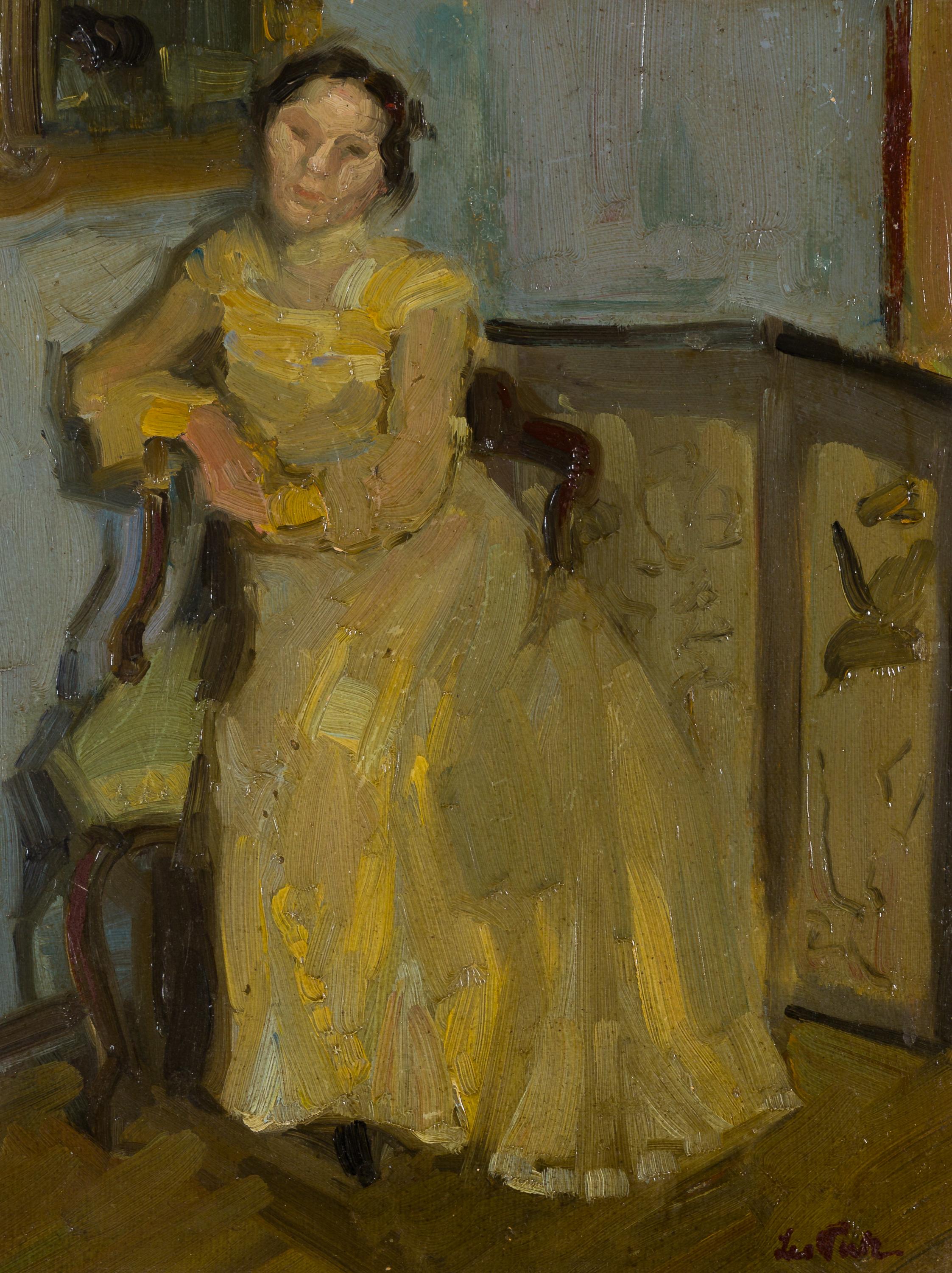 Leo Putz Portrait Painting - Sitzende Dame / Seated Lady