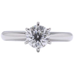 Leo Round Brilliant Diamond Solitaire Engagement Ring 0.97 CT 14KT WG GSI GEMX