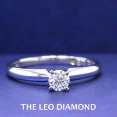 Leo Round Diamond Solitaire Engagement Ring 0.30 Carat I VVS2 14 Karat Gold