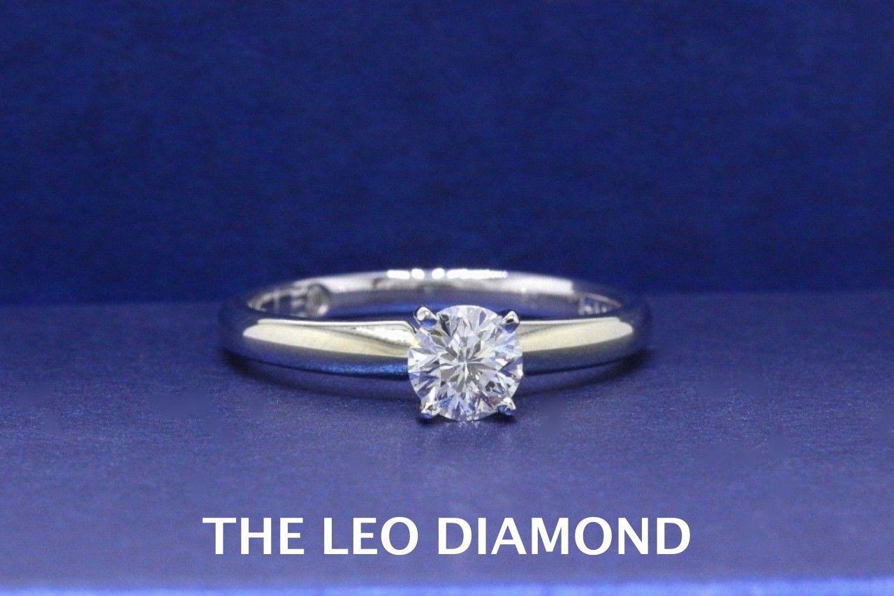 THE LEO DIAMOND SOLITAIRE ENGAGEMENT RING
Style:  4 - Prong Solitaire
Serial Number:  LEO2030241
Certificate:  GSI # 9452300211
Metal: 14K White Gold
Size:  6.75 - Sizable
Total Carat Weight:  0.50 CTS
Diamond Shape:  Leo Round
Diamond Color &